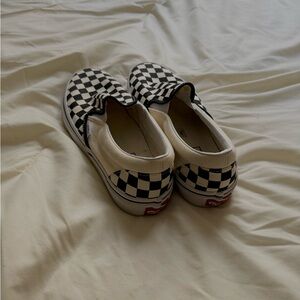 checkered black and white vans women 9